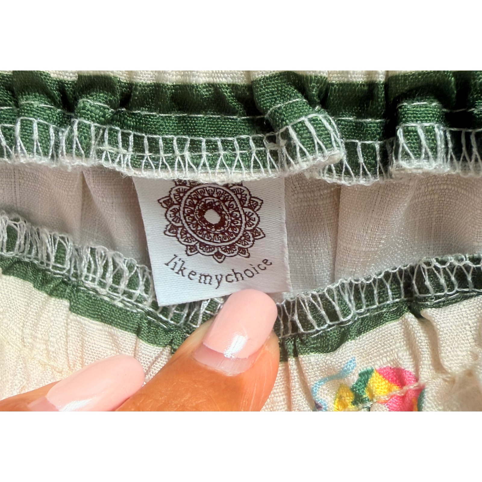 Likemychoice Celestial Dragon Snake Boho Mystical Print Wide Leg Cream Pants — image 2 of 8